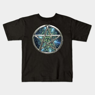 Fractal Water Pentagram Pentacle Wicca Kids T-Shirt